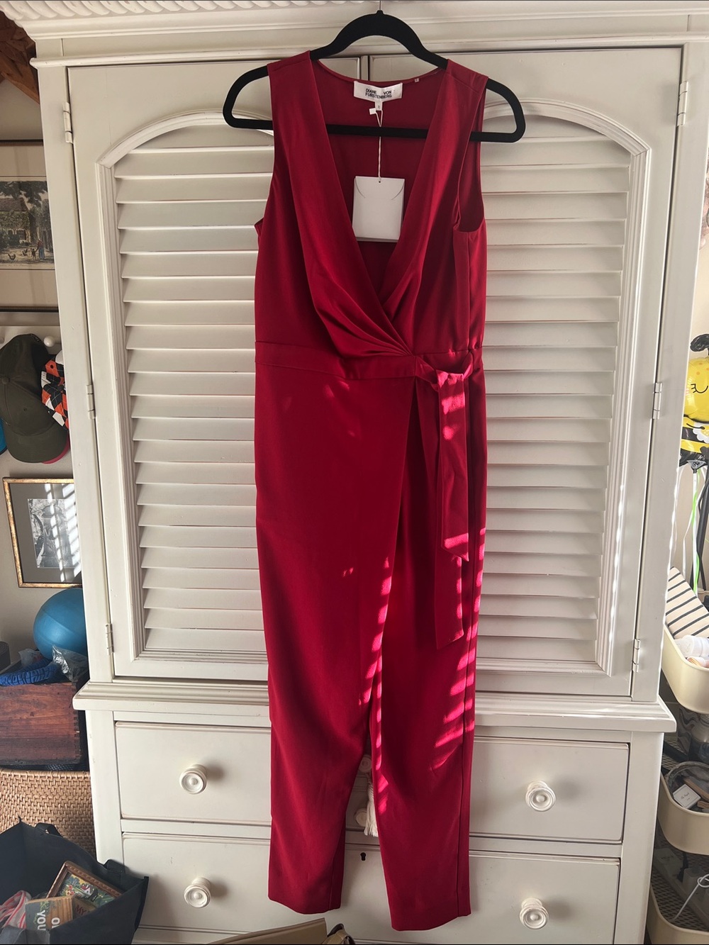 Diane Von Furstenberg Red Cordia Jumpsuit